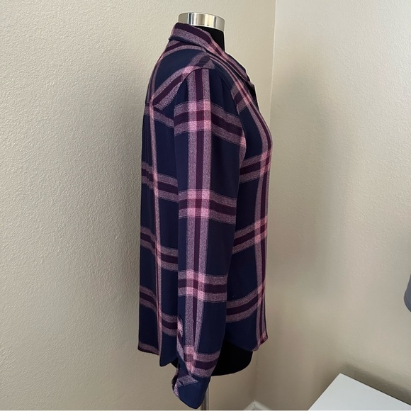 Rails Hunter Check Admiral/Cranberry Melange Button Up Cowgirl Shirt Size S - Picture 7 of 16